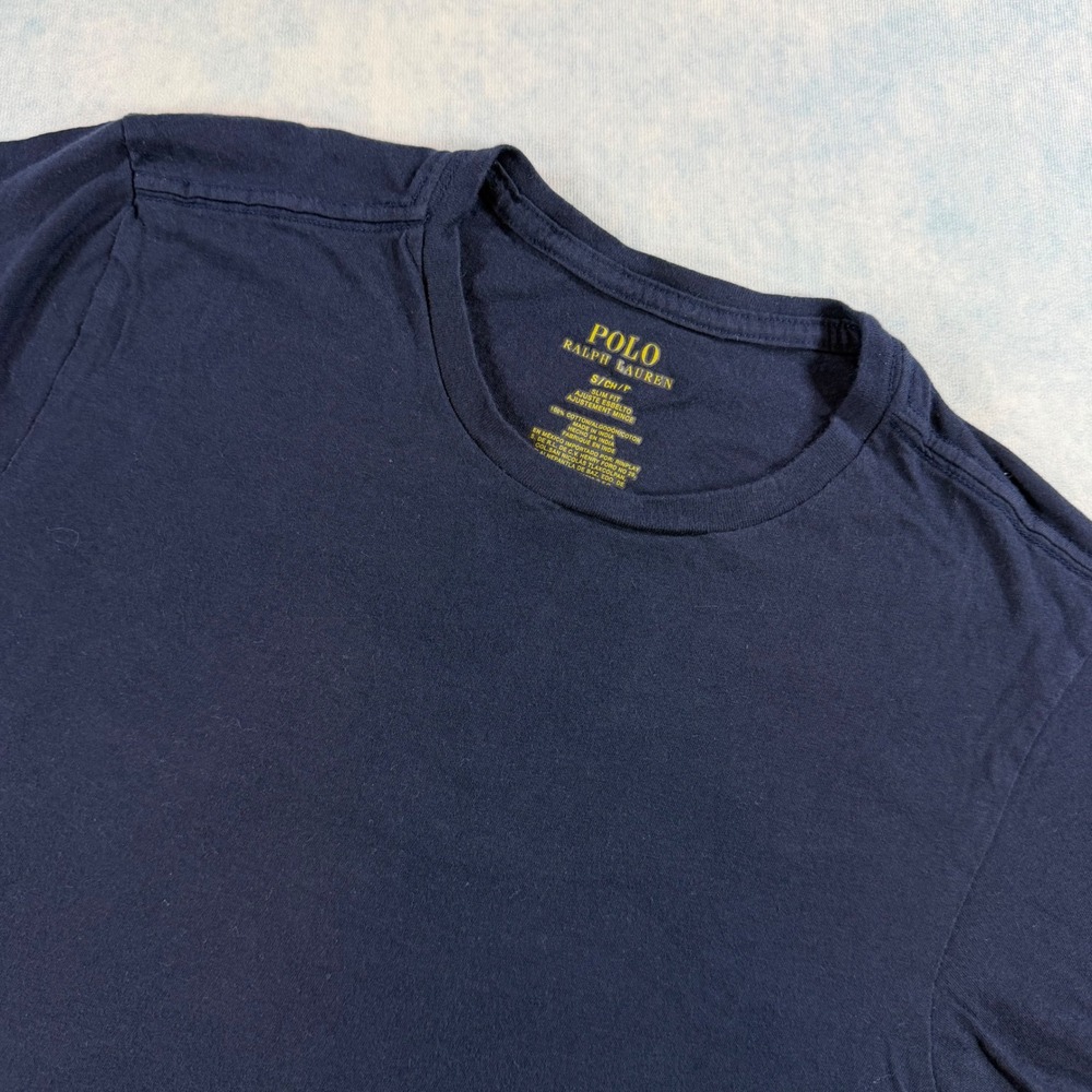 Polo Ralph Lauren T-Shirt Mens Small Navy Blue Excellent Slim Fit Cotton Pony